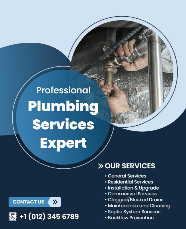 Professional Plumbing Services Expert Flyer Template