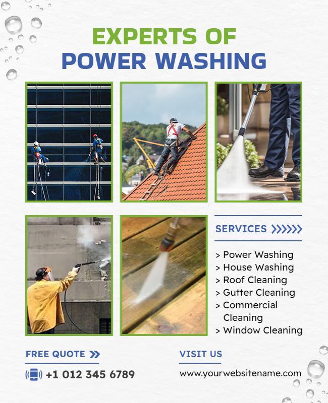 Professional Power Washing Services Cleaning Poster Template