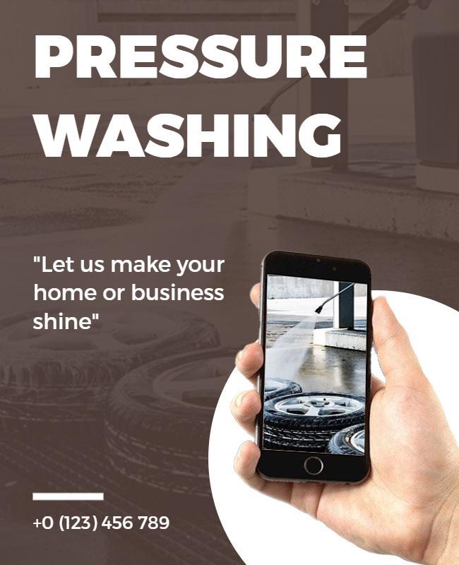 Modern Minimalist Pressure Washing Service Flyer Template