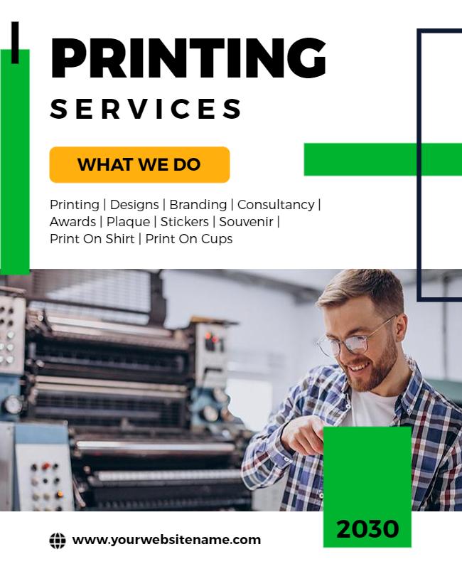 Professional Printing Services Marketing Flyer Template