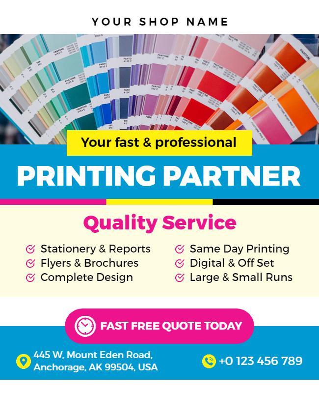 Colorful Professional Printing Services Flyer Template