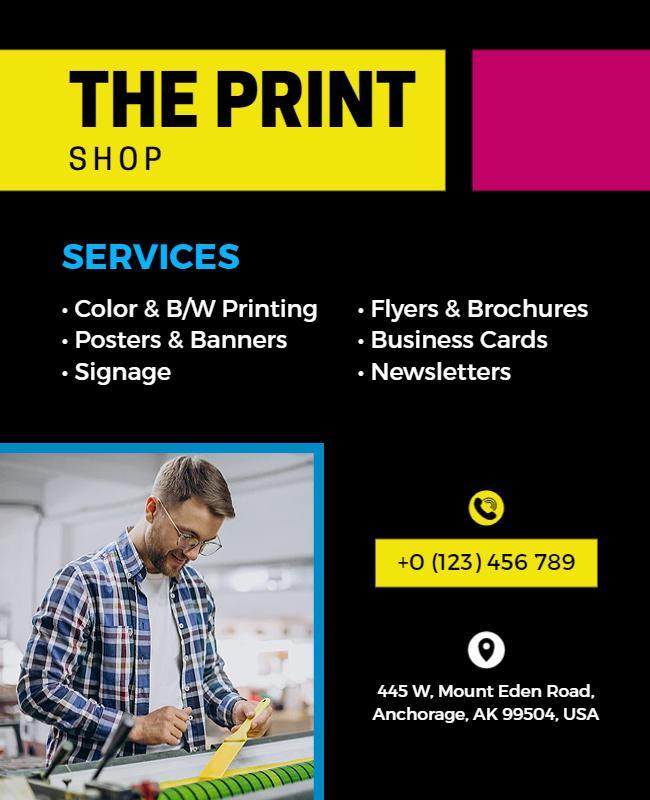 Professional Printing Services Promotional Flyer Template