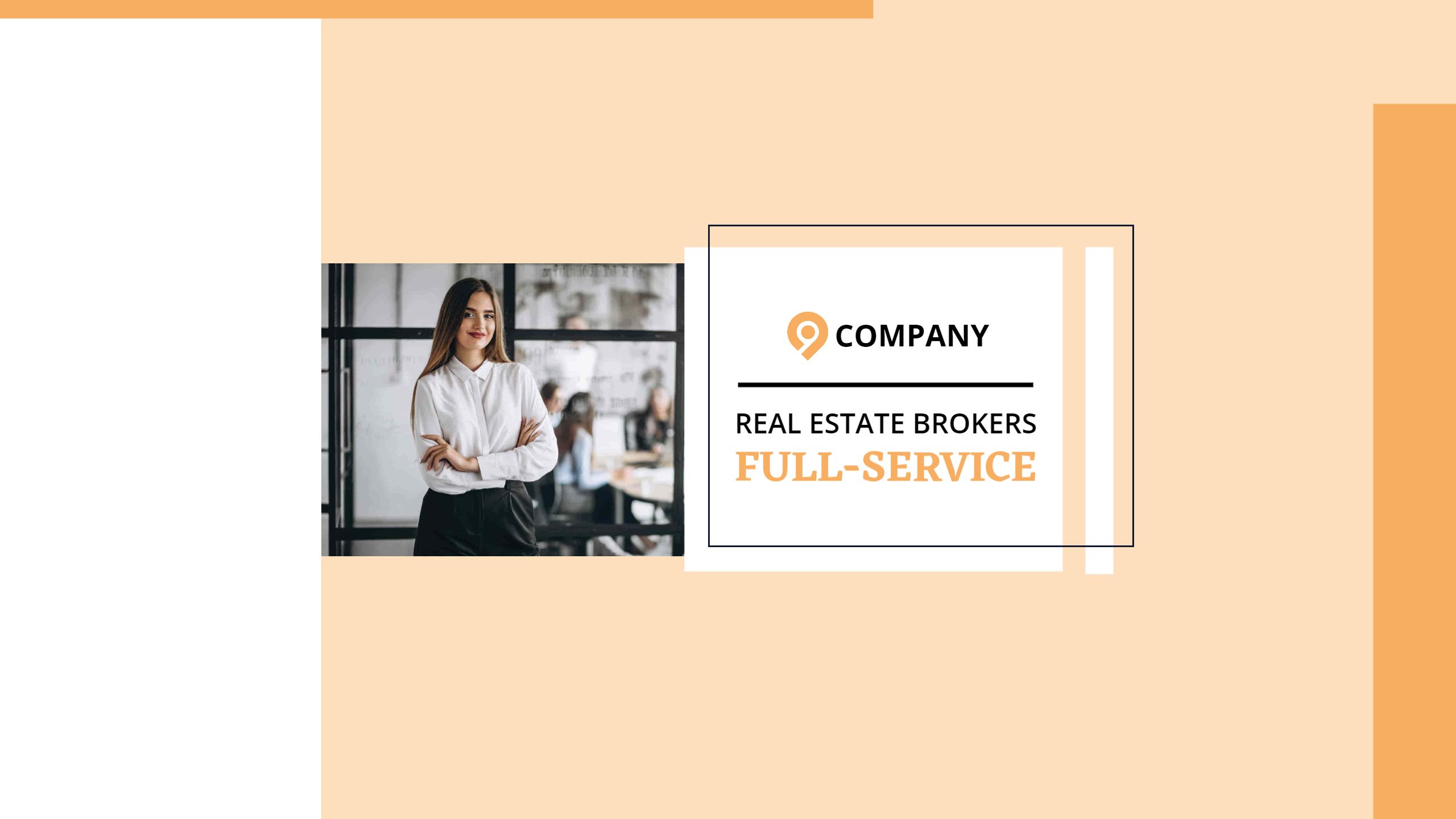 Professional Real Estate Brokers Services in Soft Orange YouTube Banner Template
