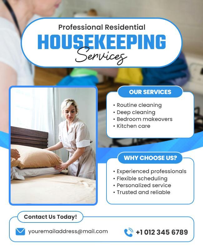 Professional Residential Housekeeping Services Flyer Template