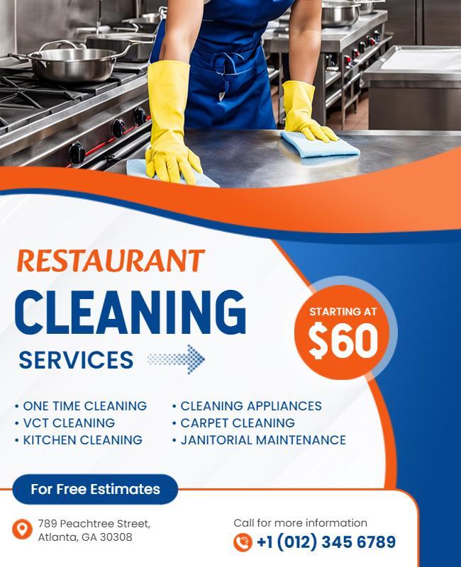 Professional Restaurant Cleaning Services Flyer Template