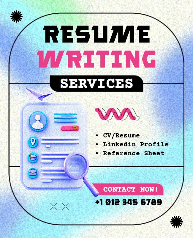 Modern Colorful Resume Writing Services Flyer Template