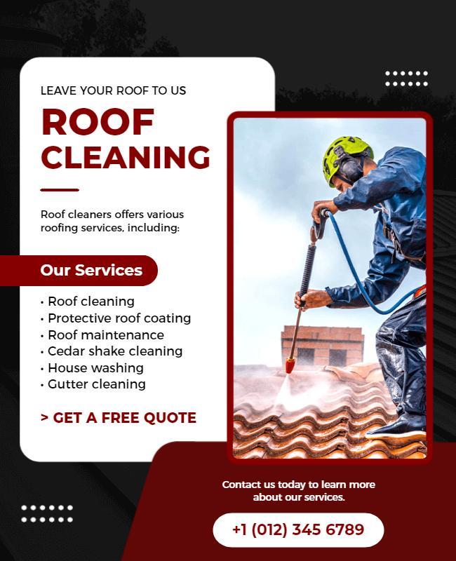 Professional Roof Cleaning Service Flyer Template