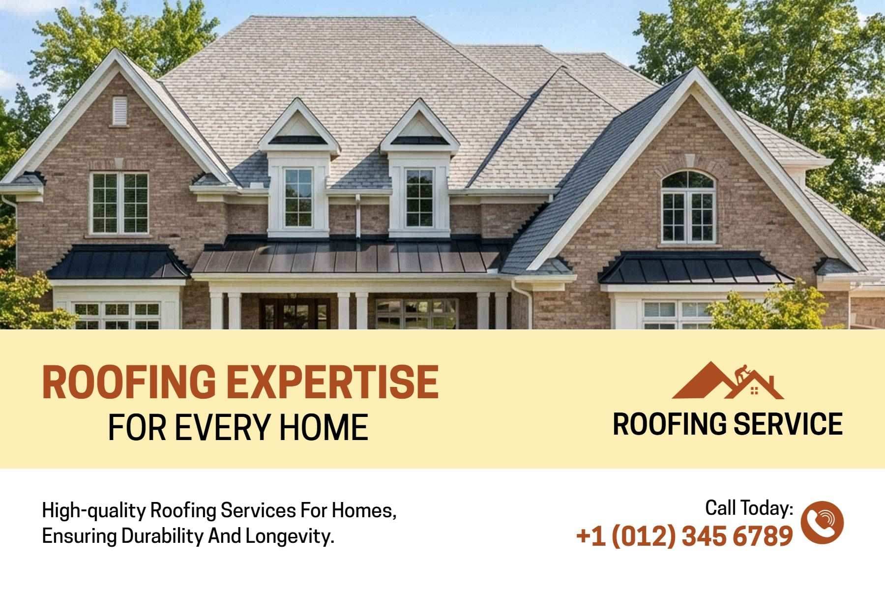 Professional Roofing Expertise Advertisement Postcard Template