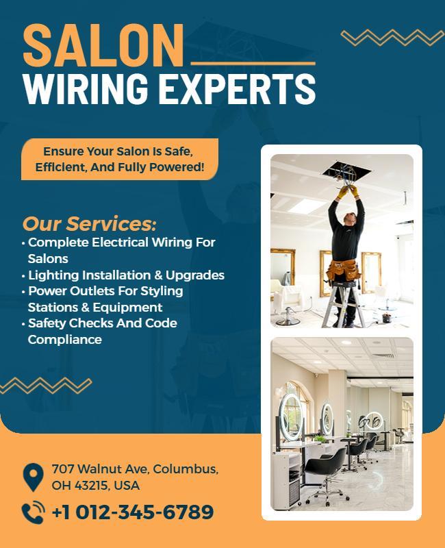 Professional Salon Wiring Solutions Flyer Template