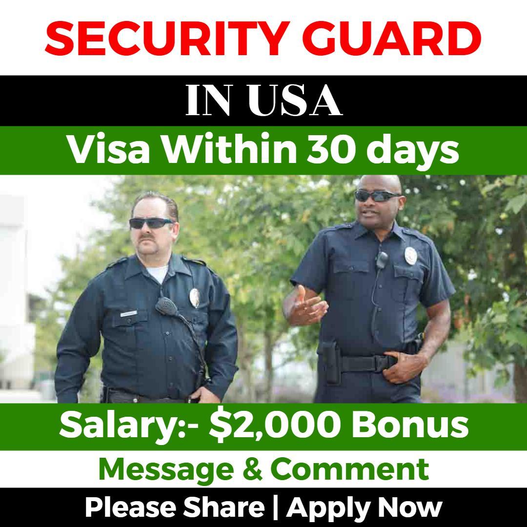 Professional Security Guard Hiring with $2,000 Bonus Ad Template