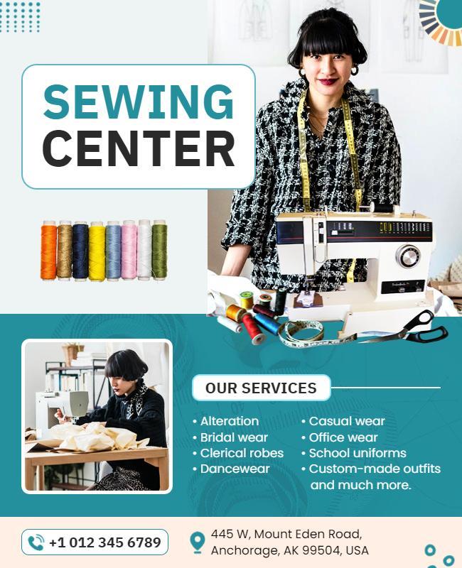 Professional Sewing Services Promotional Flyer Template