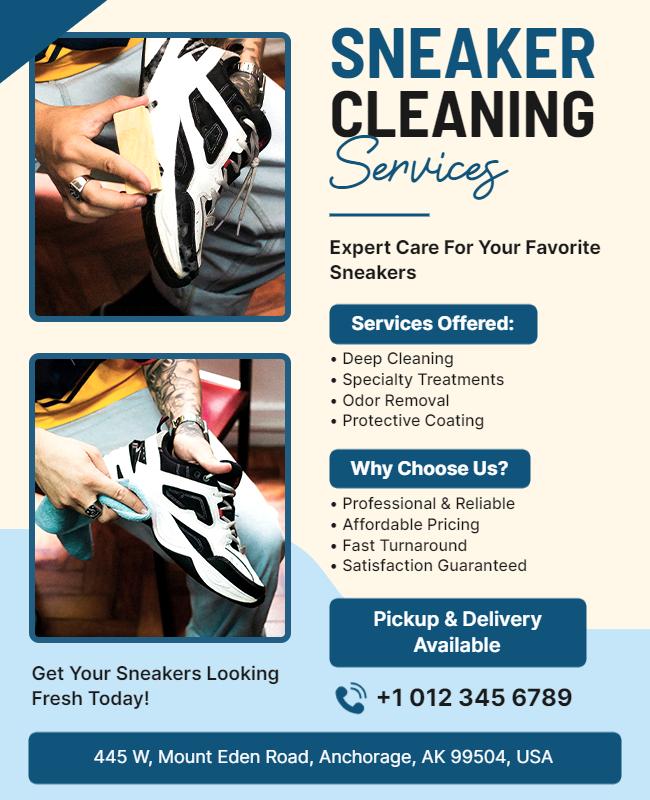 Professional Sneaker Cleaning Services Flyer Template