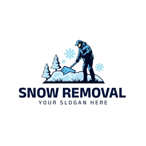 Professional Snow Shoveling Service for Winter Snow Removal Logo Template