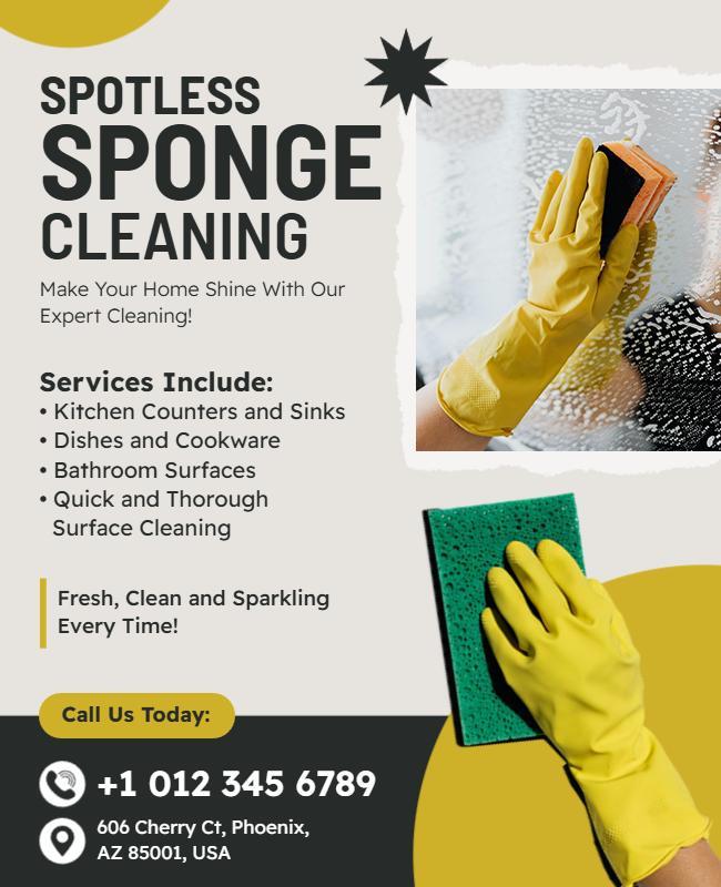 Professional Sponge Cleaning Service Flyer Template