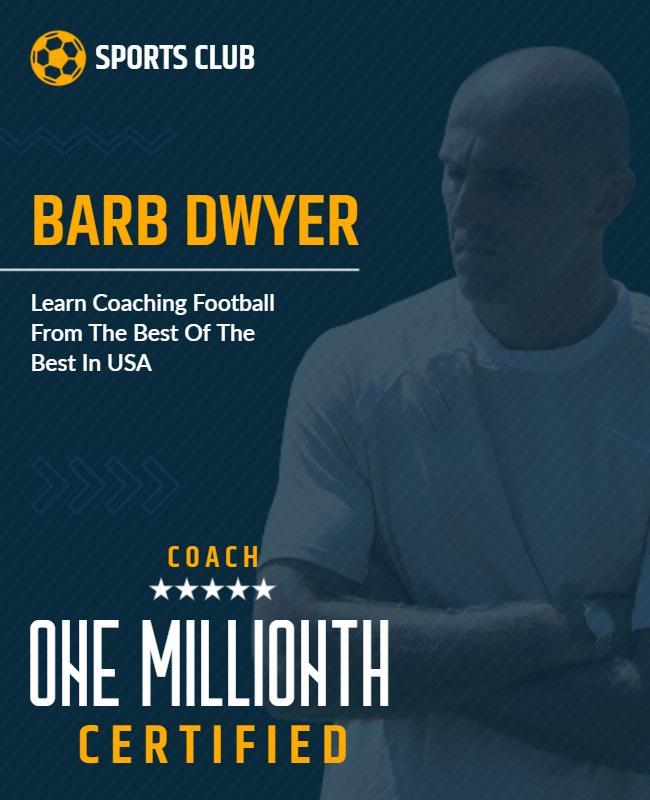 Professional Sports Coaching Football Training Poster Template