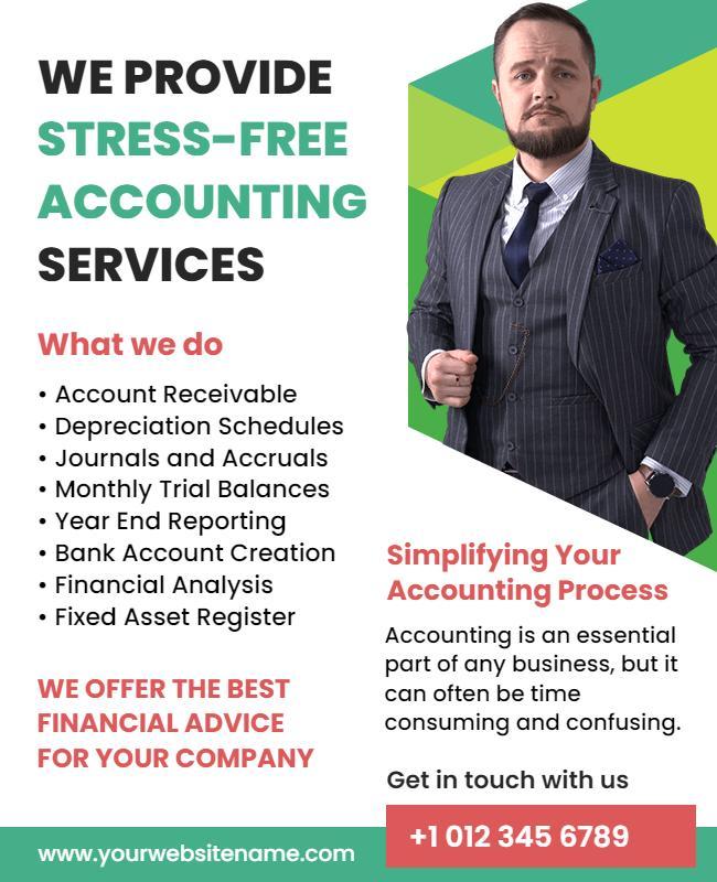 Professional Stress Free Accounting Services Flyer Template