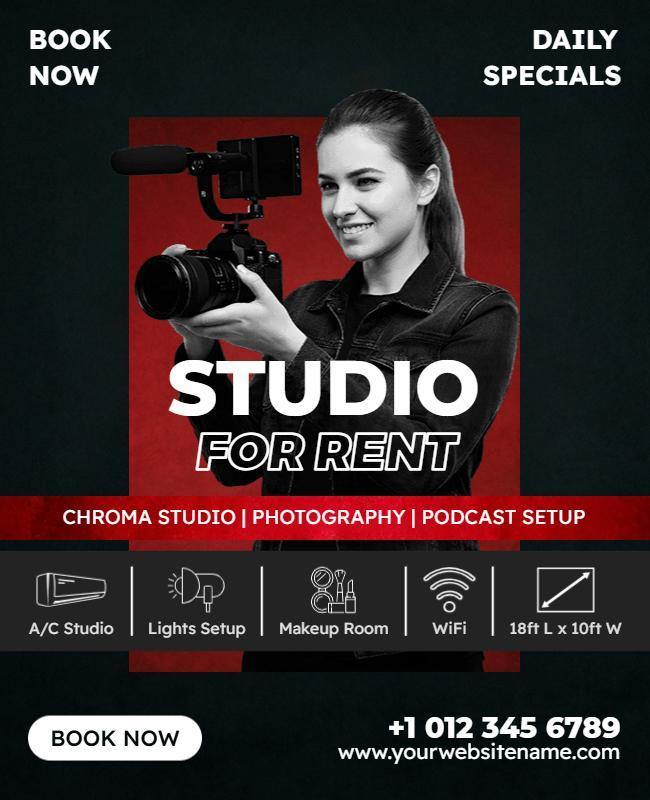 Professional Studio for Rent Advertisement Flyer Template