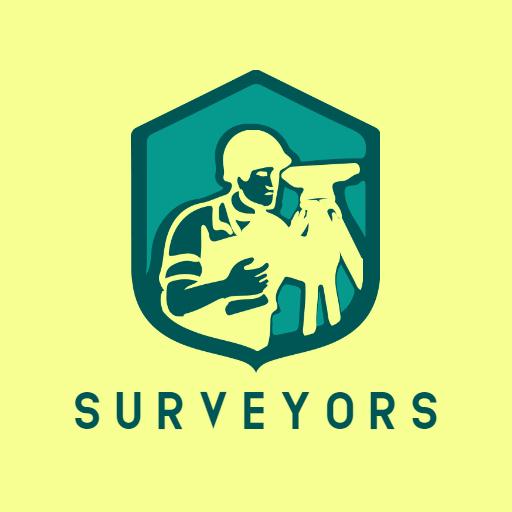 Professional Surveyor Using Equipment for Accurate Measurements Logo Template
