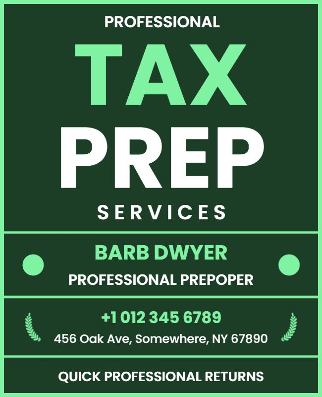 Professional Tax Preparation Services Flyer Template