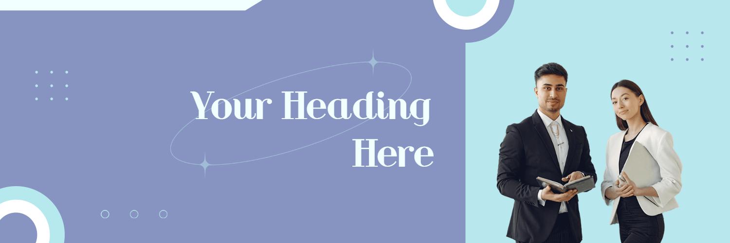 Professional Team Collaboration on Light Blue Background Twitter Banner Template