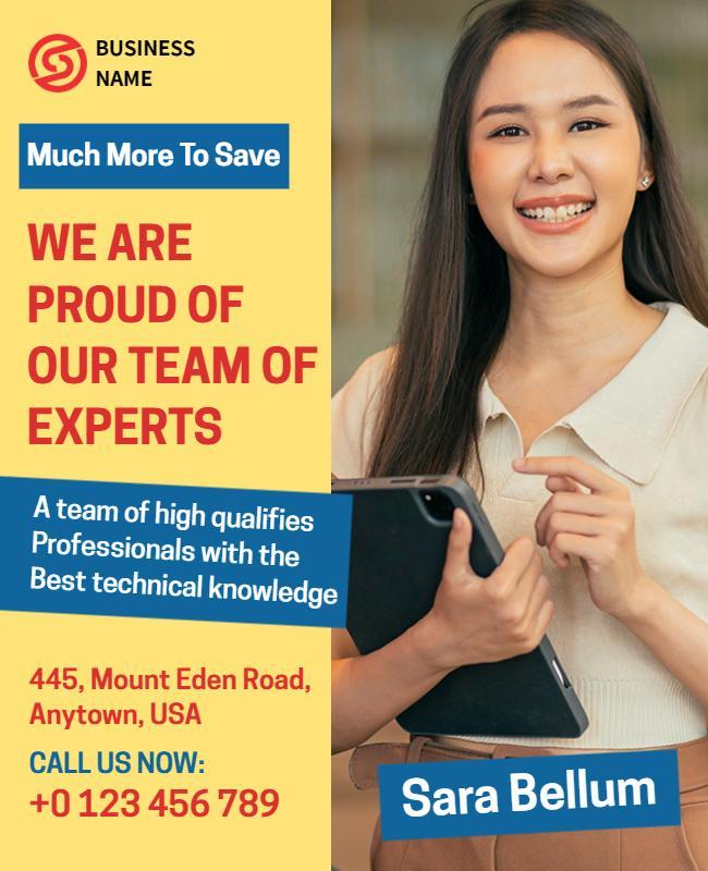 Professional Team Expertise Promotional Flyer Template