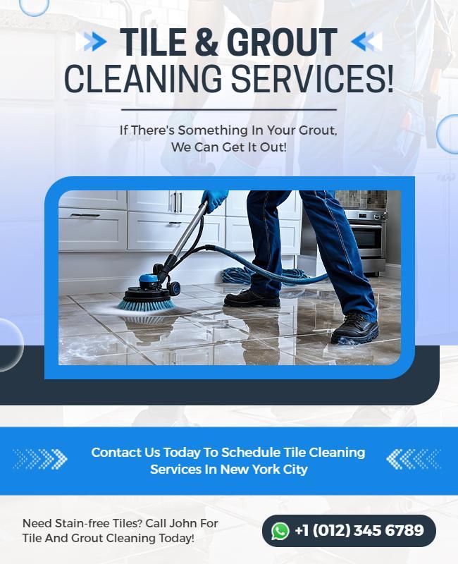 Professional Tile and Grout Cleaning Services Flyer Template