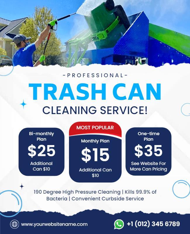 Professional Trash Can Cleaning Service Flyer Template