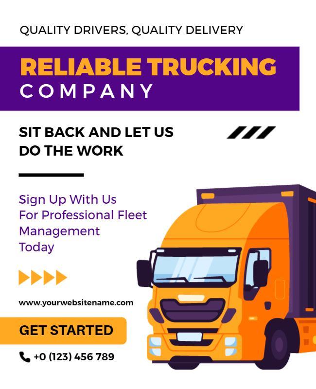 Professional Trucking and Fleet Management Flyer Template