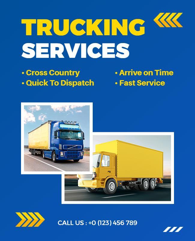 Professional Trucking Services Promotion Flyer Template