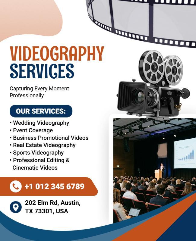 Professional Videography Services Promotional Flyer Template