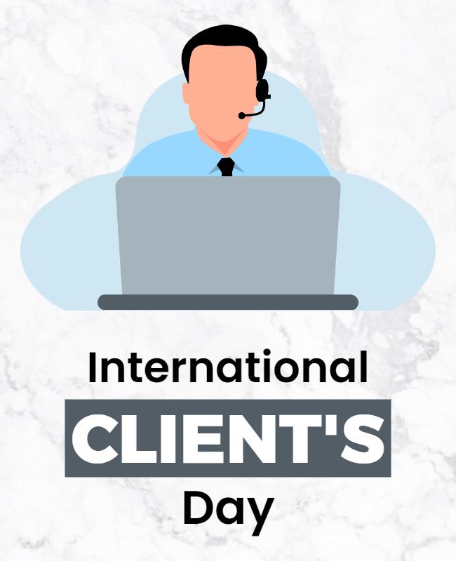 Professional Virtual Client's Day Celebration Poster Template