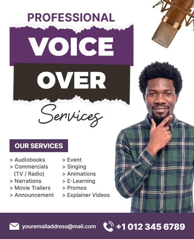 Professional Voice Over Services Poster Template