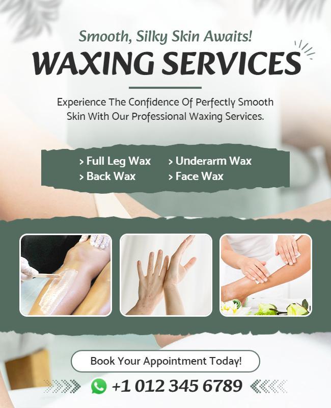 Professional Waxing Services Promotion Flyer Template