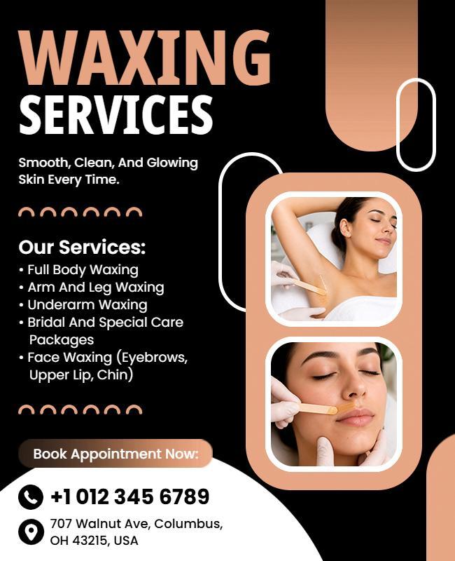 Professional Waxing Services Promotional Poster Template