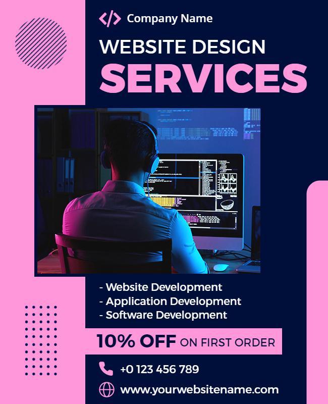 Professional Website Design Services Flyer Template