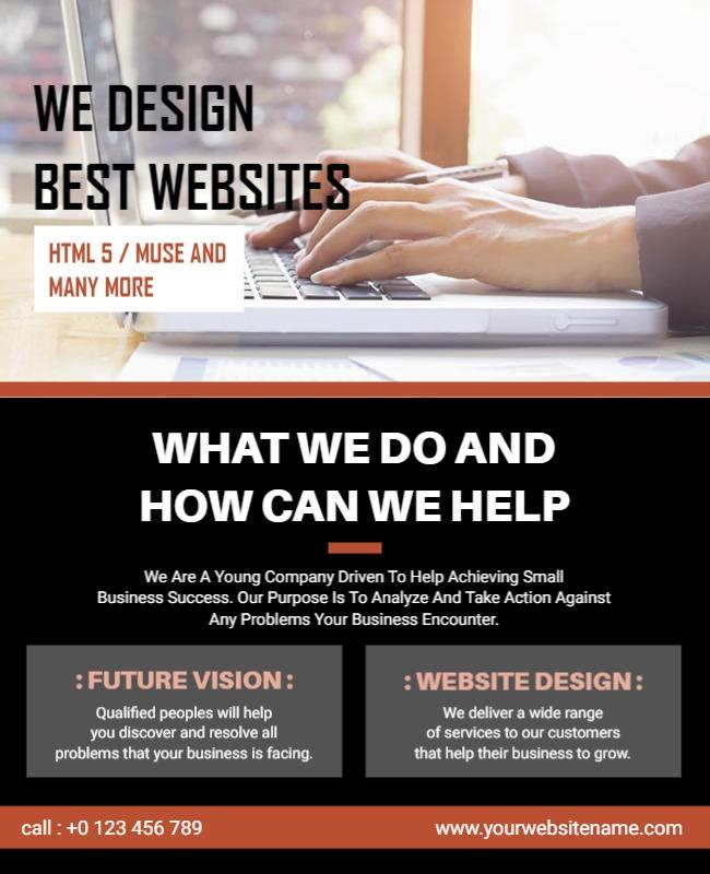 Modern Professional Website Design Services Flyer Template