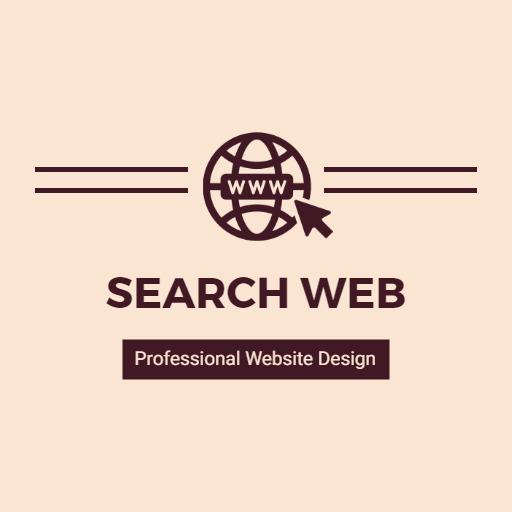 Professional Website Design Showing a Browser and Search Elements Logo Template