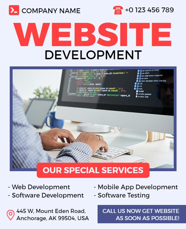 Professional Website Development Services Flyer Template