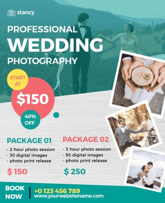 Professional Wedding Photography Services Flyer Template