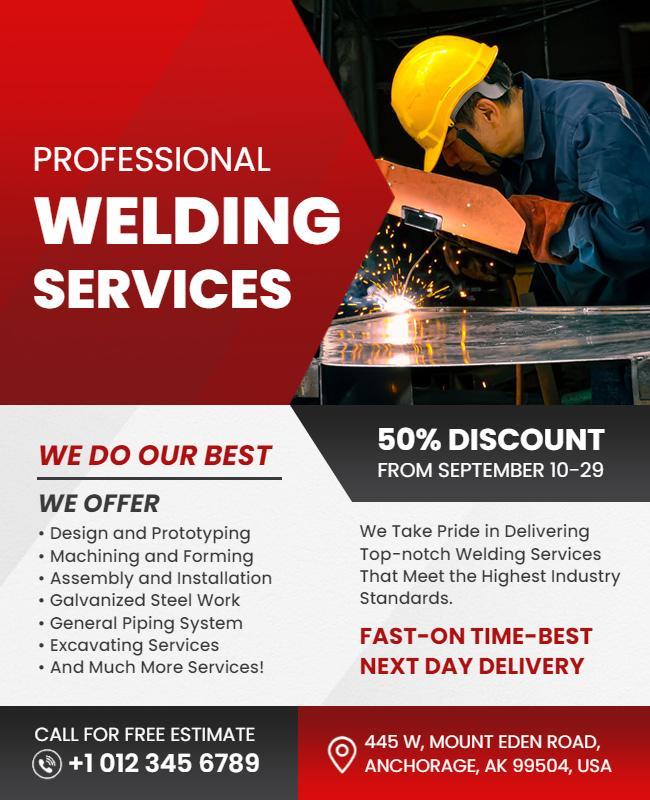 Professional Welding Services Advertising Flyer Template