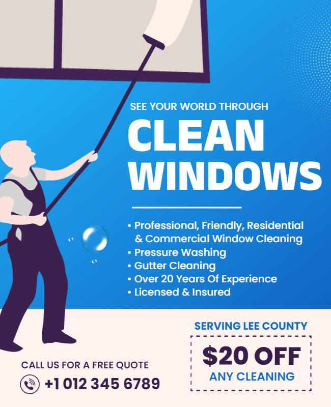 Professional Window Cleaning Service Flyer Template