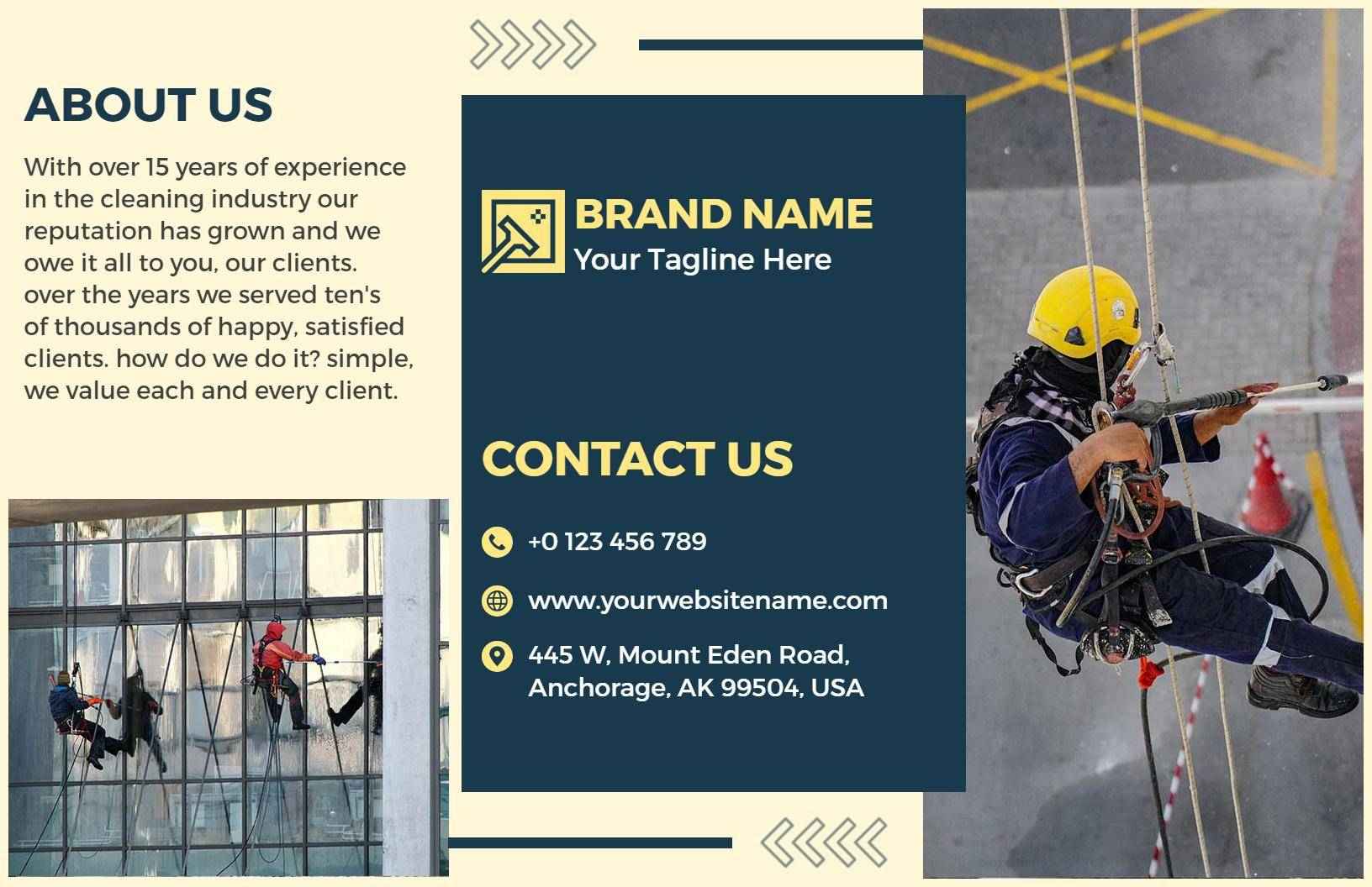 Professional Window Cleaning Services Company Brochure Template