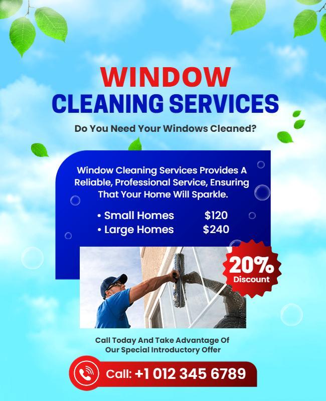 Professional Window Cleaning Services Flyer Template