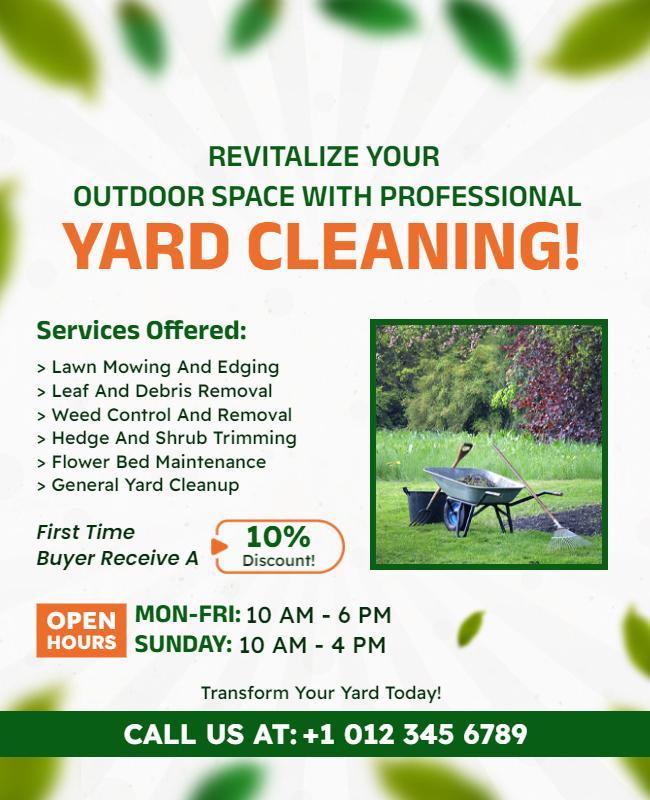 Professional Yard Cleaning Service Flyer Template