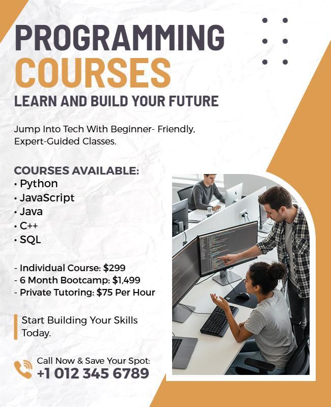 Programming Courses Advertisement Flyer Template