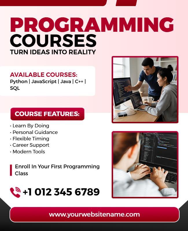Programming Courses Enrollment Flyer Template