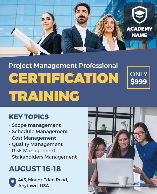 Project Management Certification Training Flyer Template