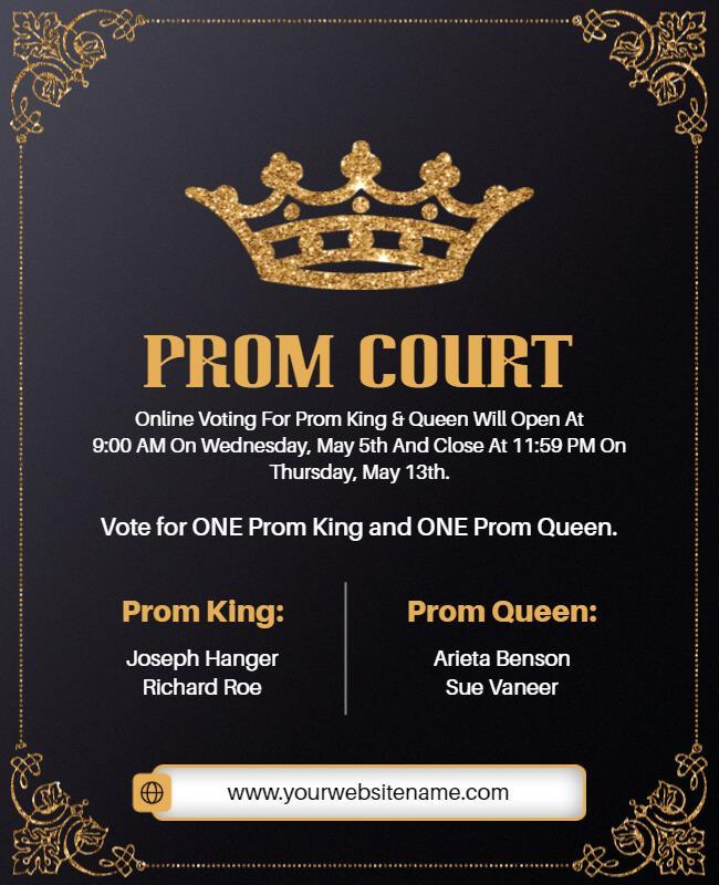 Prom Court Voting Announcement Flyer Template