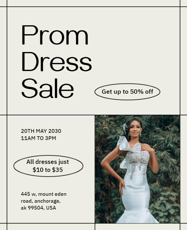 Prom Dress Discount Event Flyer Template