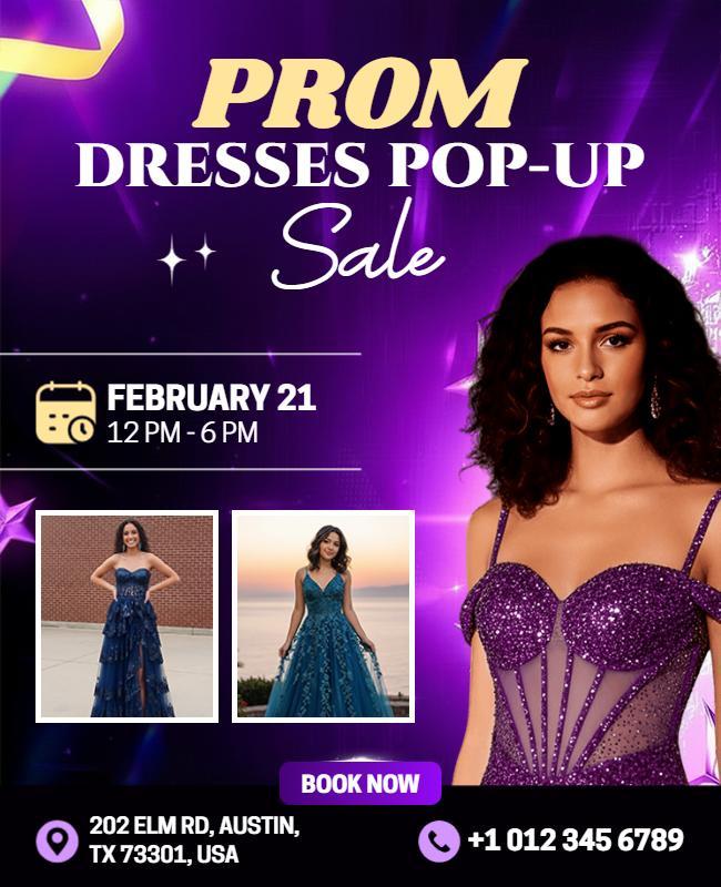Prom Dresses Pop-up Sale Event Flyer Template